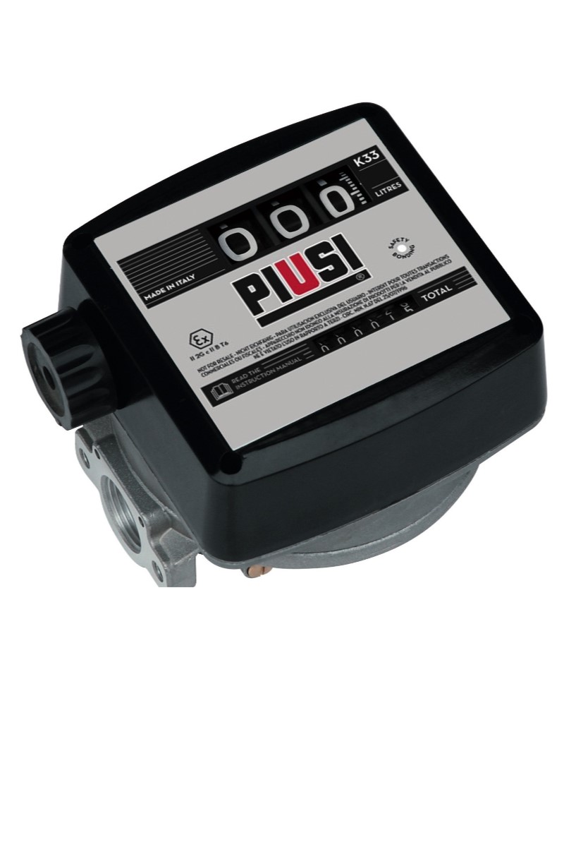 K33 VER.A ATEX - 3-х разрядный механический счетчик отпуска бензина, 20-120 л/мин