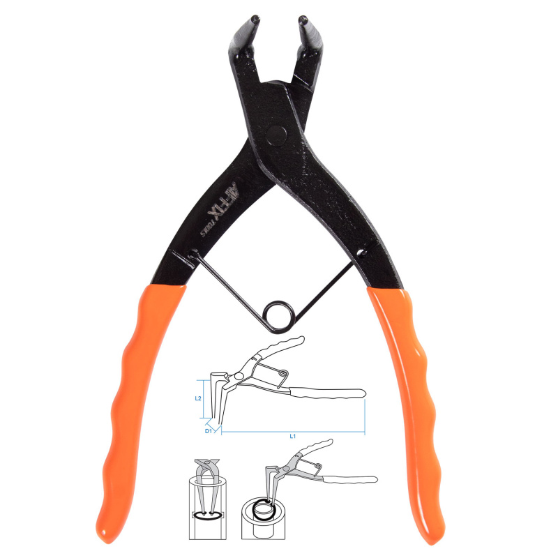 AFFIX Съемник для стопорных колец 180 мм, загнутые удлиненные, сжатие AF03320180L