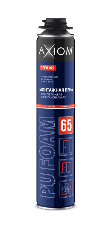 Пена полиуретановая монтажная профессиональная всесезонная 65 1000 мл AXIOM APFU165