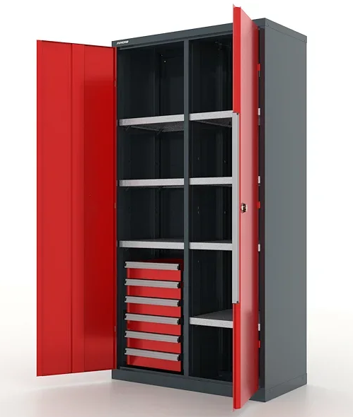 Шкаф инструментальный "Premium" с перегородкой, 6 ящиками и 6 полками FERRUM 13.2661-7016/3000