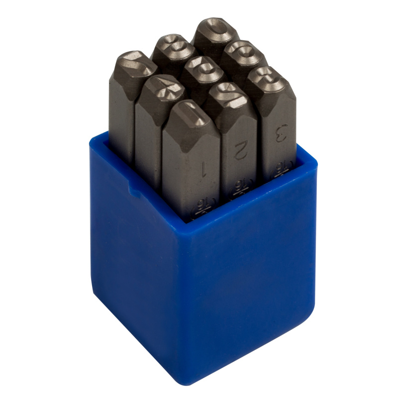 KING TONY Набор ударных клейм 3 мм, цифры, 9 предметов  11409SQ03