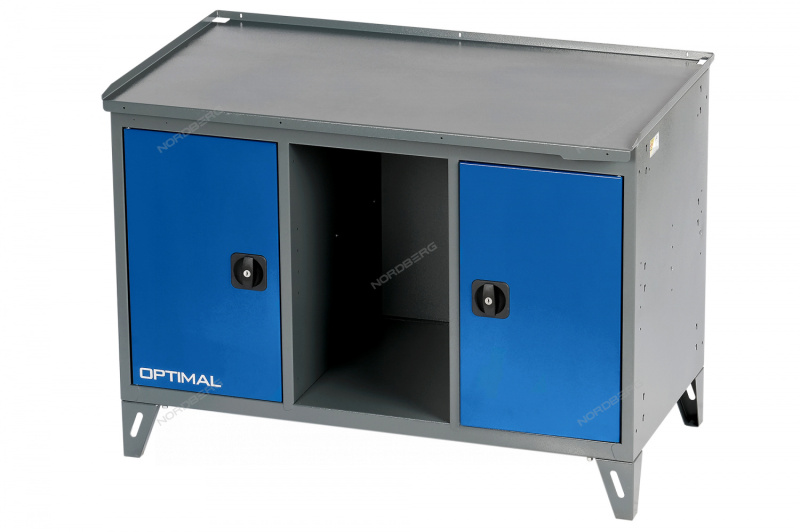 Верстак слесарный 3-x тумбовый, 2 створки /OPTIMAL-NW302