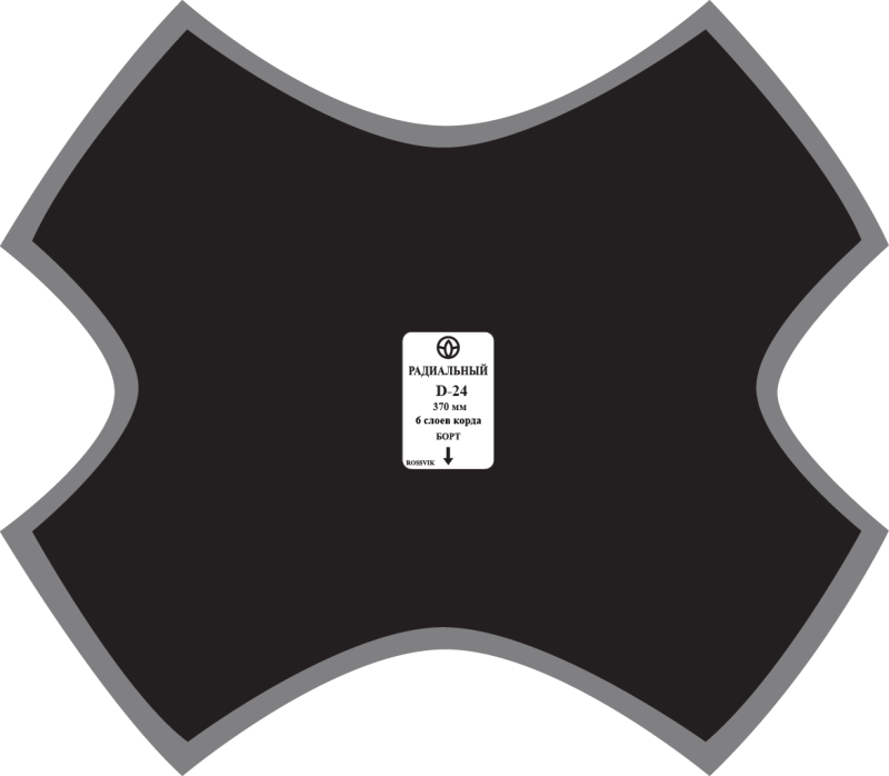 Пластырь D-24 диаг.370мм (1шт/6) термо