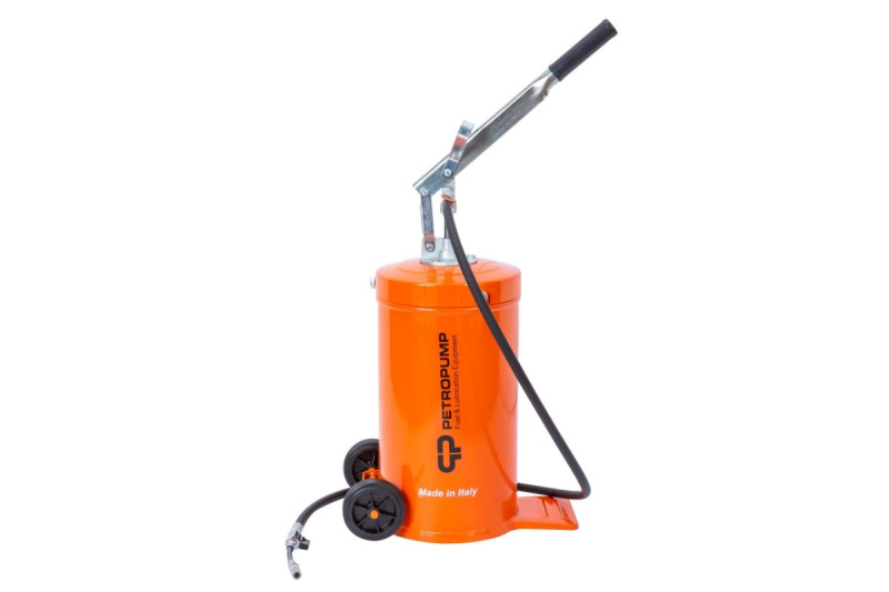 Ручной солидолонагнетатель с емкостью 16 кг с тележкой, 150 бар, эконом версия Petropump PP210014