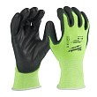 Перчатки защитные Hi-Vis Cut level (Хай Виз Кат Левел) 1/A, M/8 HI-VIS CUT A GLOVES - 8/M -1PC MILWA